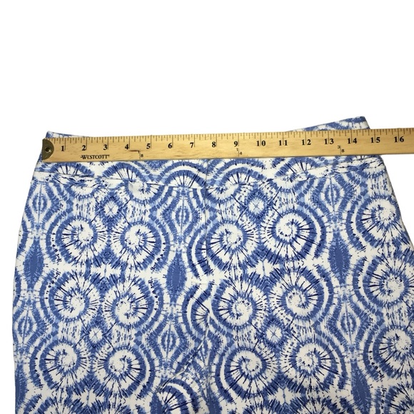 Ruby Rd Blue White Swirl Pattern Crop Cropped Pants - Women’s 6 - Picture 3 of 11